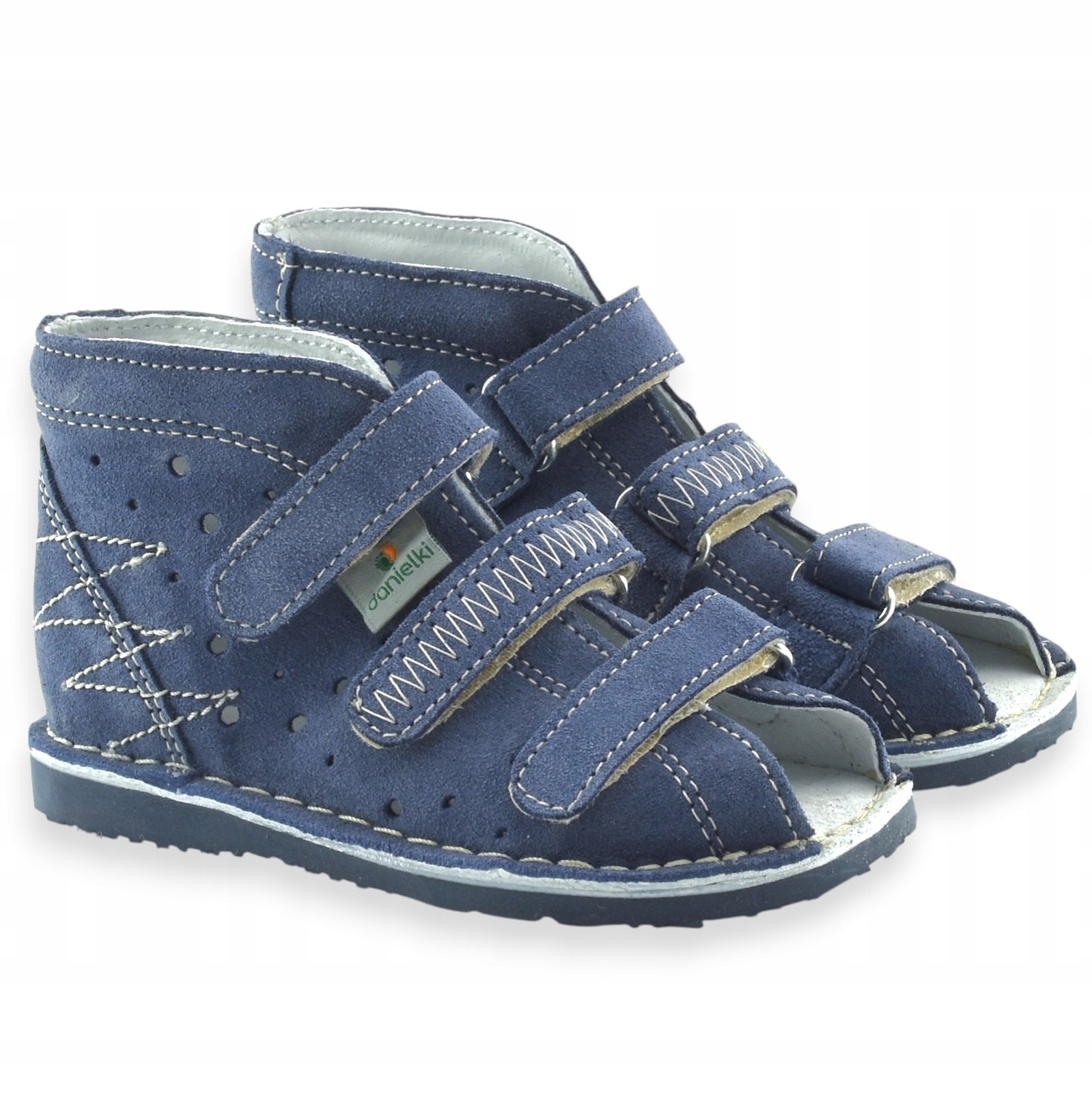 Danielki obuwie kapcie profilaktyczne sandały rozmiar 32 skóra T115 jeans