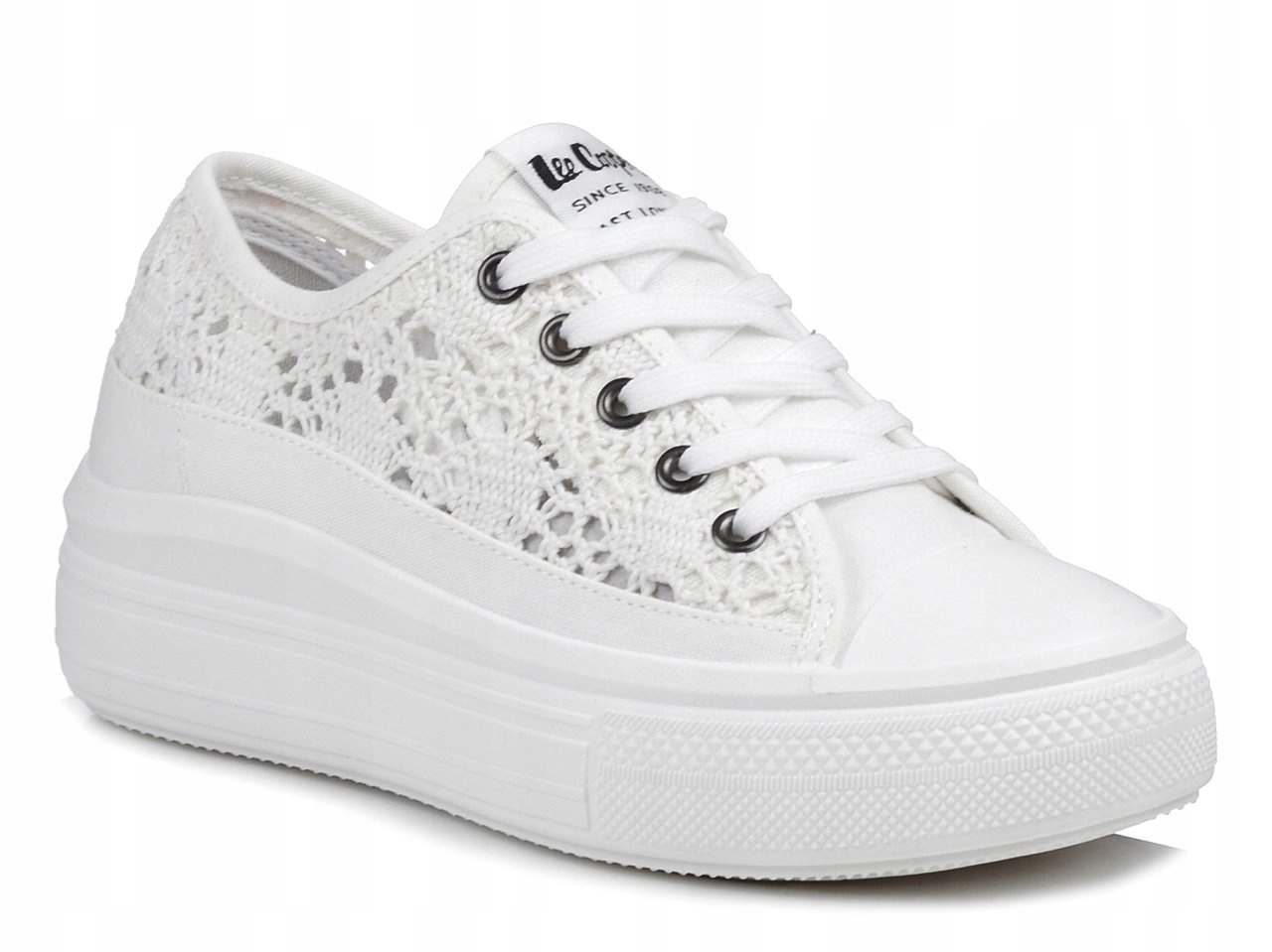 LEE COOPER Trampki damskie białe koronka na platformie rozmiar 39 LCW1617