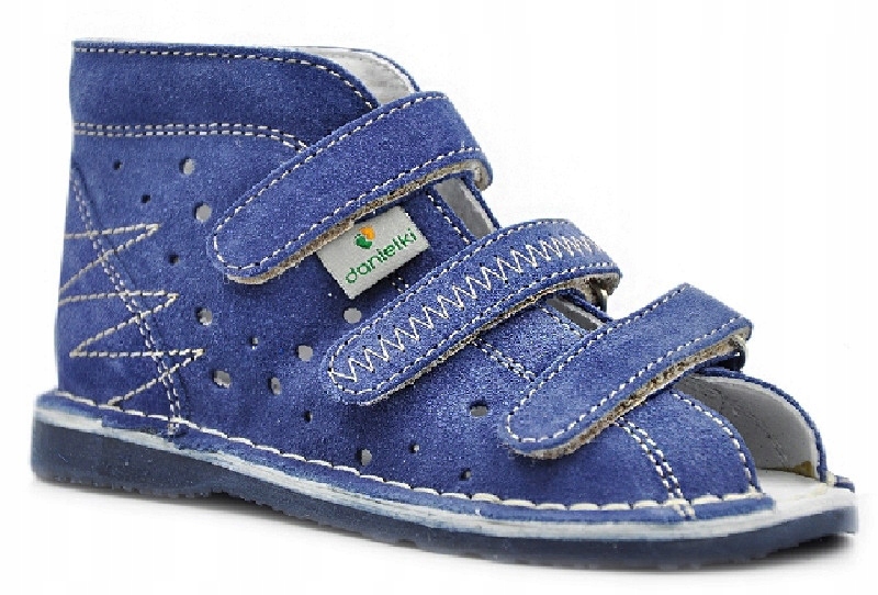 Danielki obuwie kapcie profilaktyczne sandały rozmiar 33 skóra T115 jeans