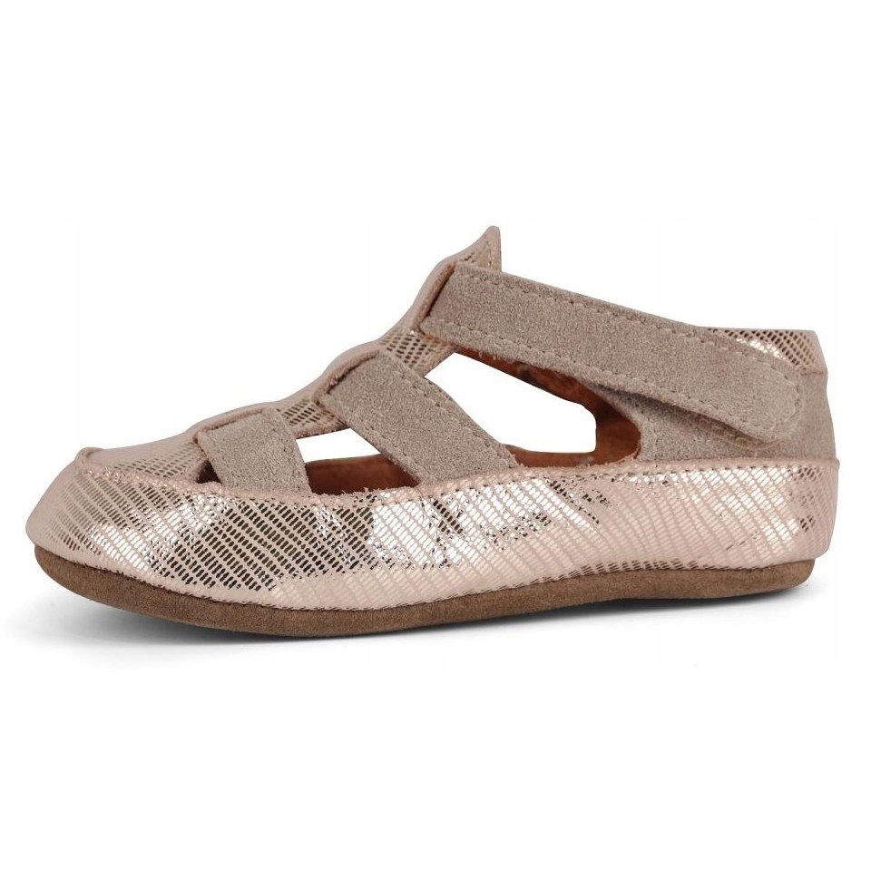 Kapcie dziecięce Isla OBEX barefoot rozmiar 30 skórzane złote rzepy sandały