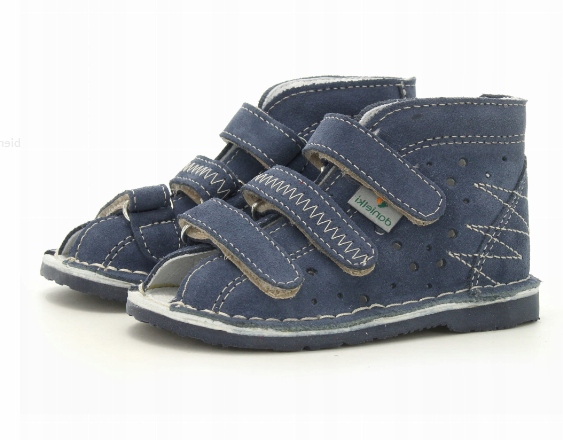 Danielki obuwie kapcie profilaktyczne sandały rozmiar 28 skóra T115 jeans