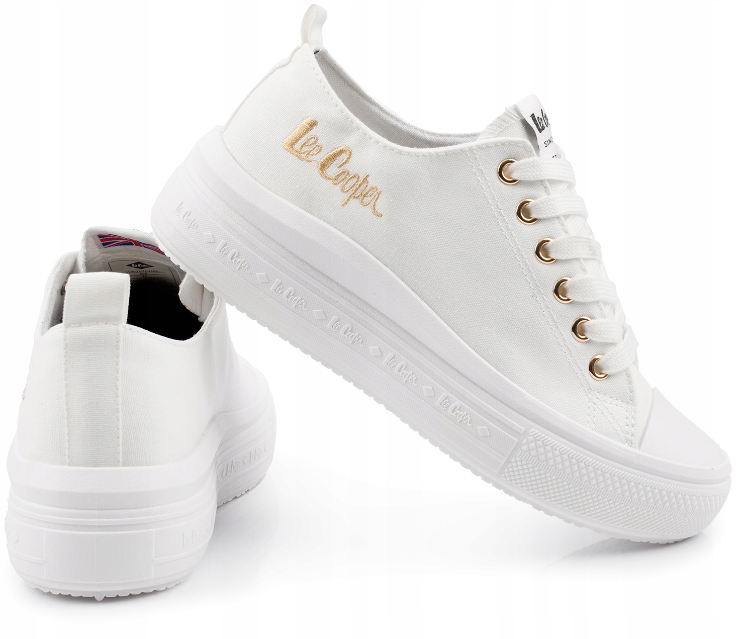 LEE COOPER Trampki damskie białe tkanina na platformie rozmiar 41 LCW1617