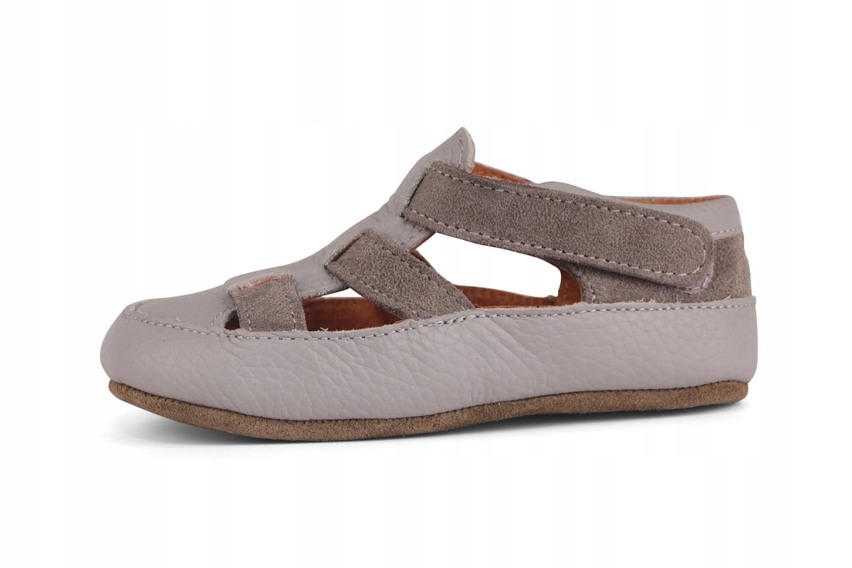 Kapcie dziecięce Cayo OBEX rozmiar 23 barefoot skórzane szare